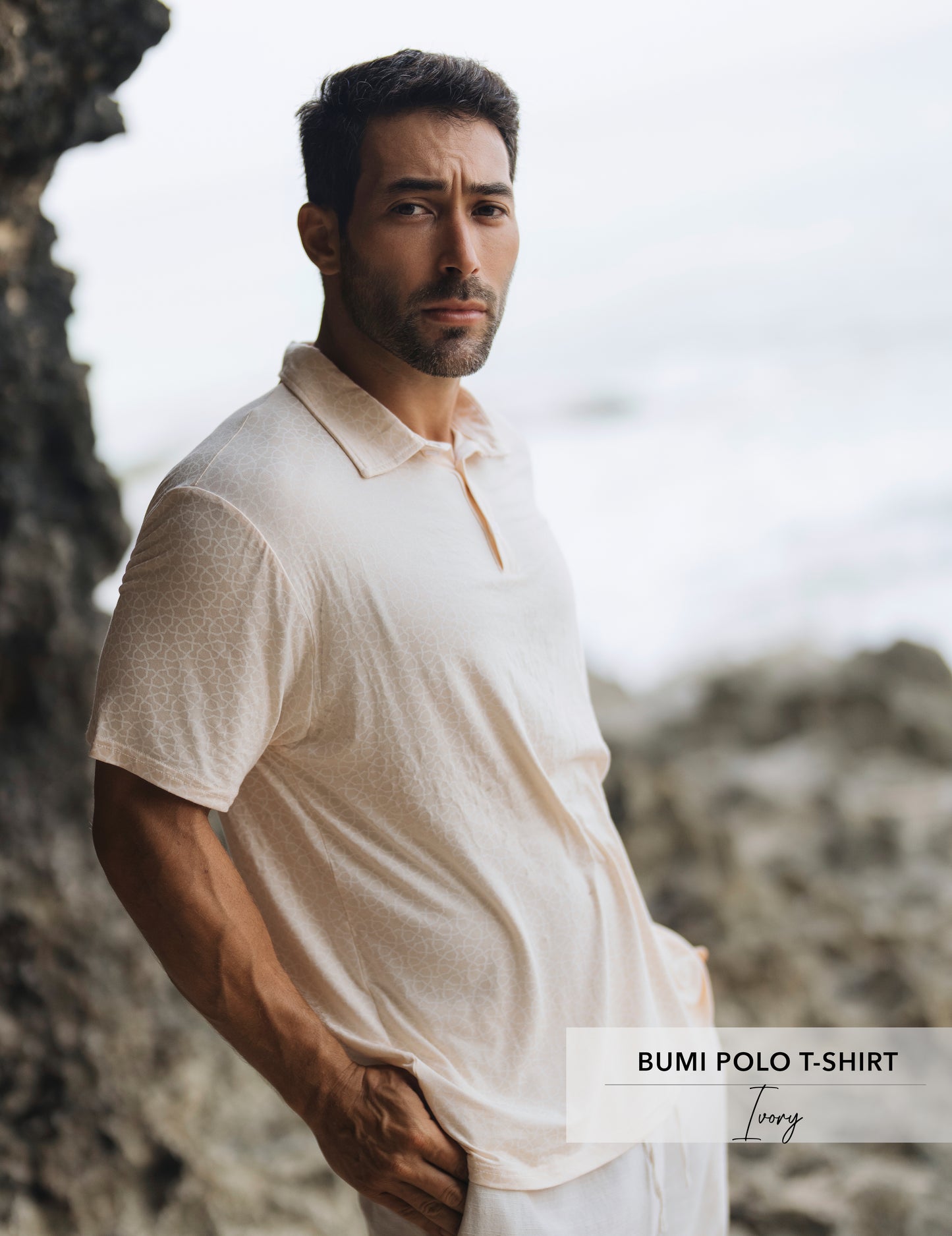 Bumi Bamboo Polo T-Shirt | Ivory