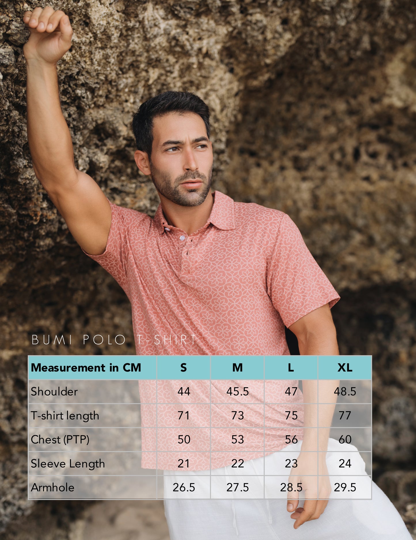 Bumi Bamboo Polo T-Shirt | Terracotta