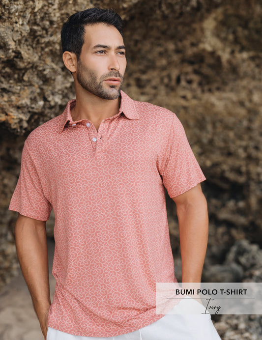 Bumi Bamboo Polo T-Shirt | Terracotta