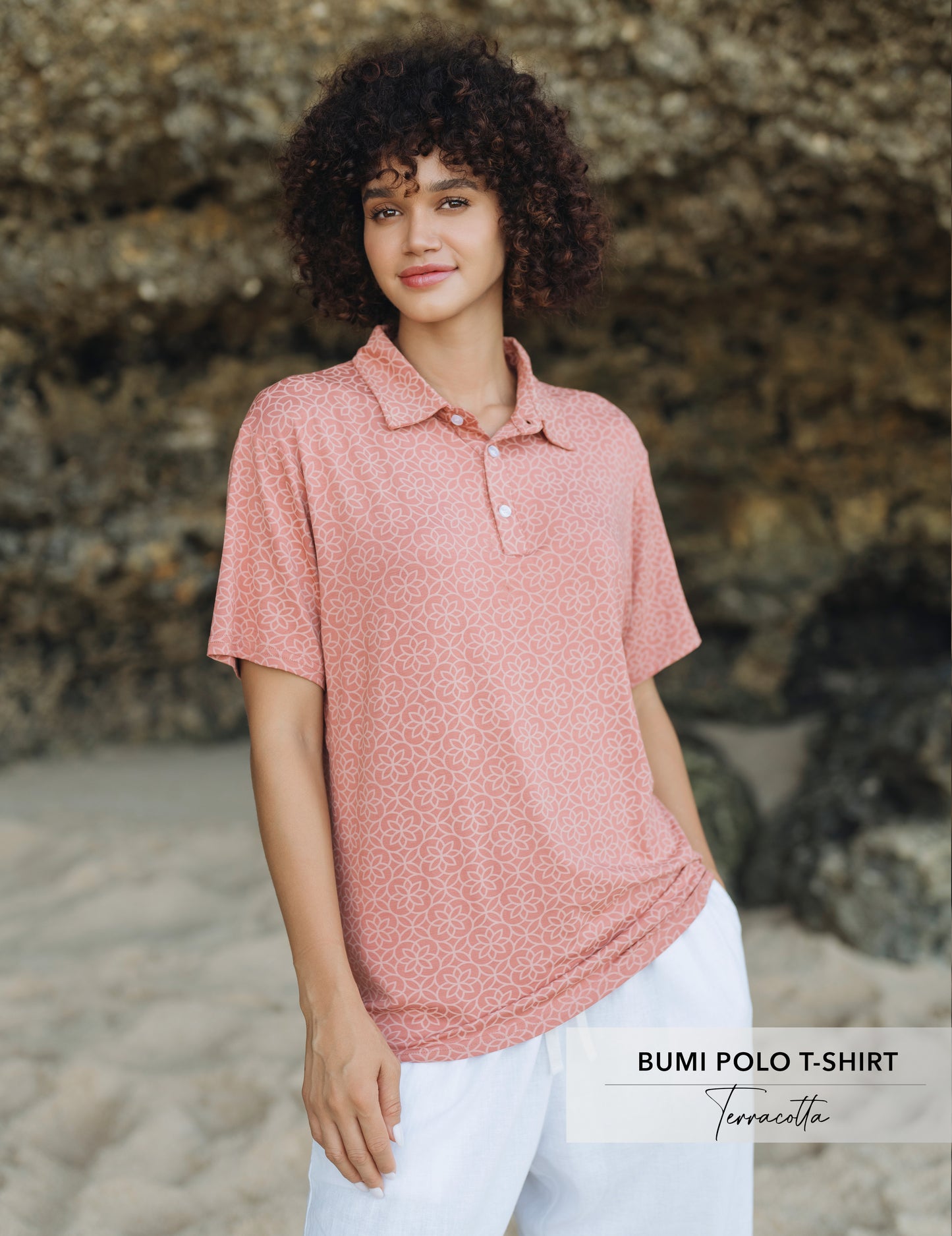 Bumi Bamboo Polo T-Shirt | Terracotta