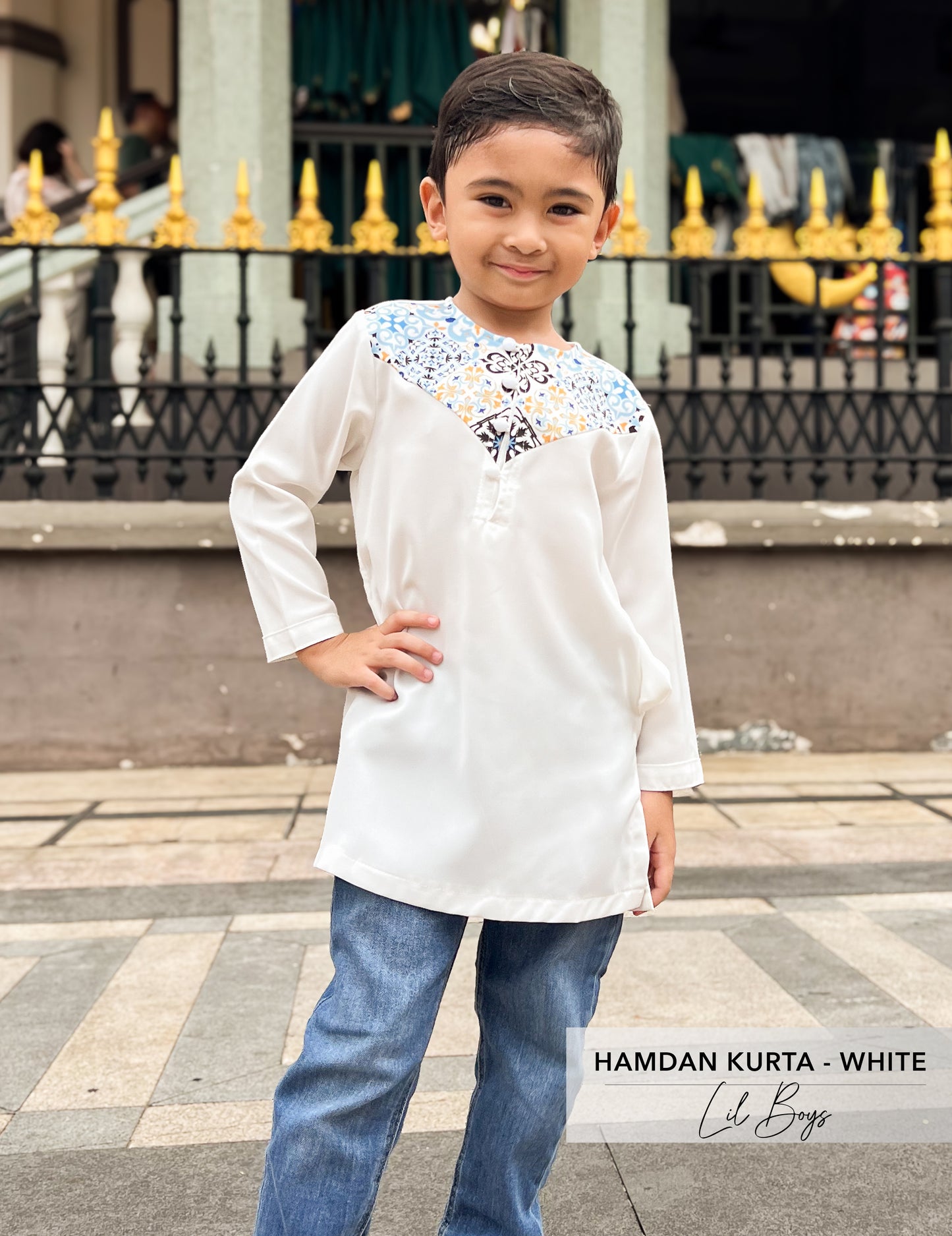 Hamdan Kurta Kids | White