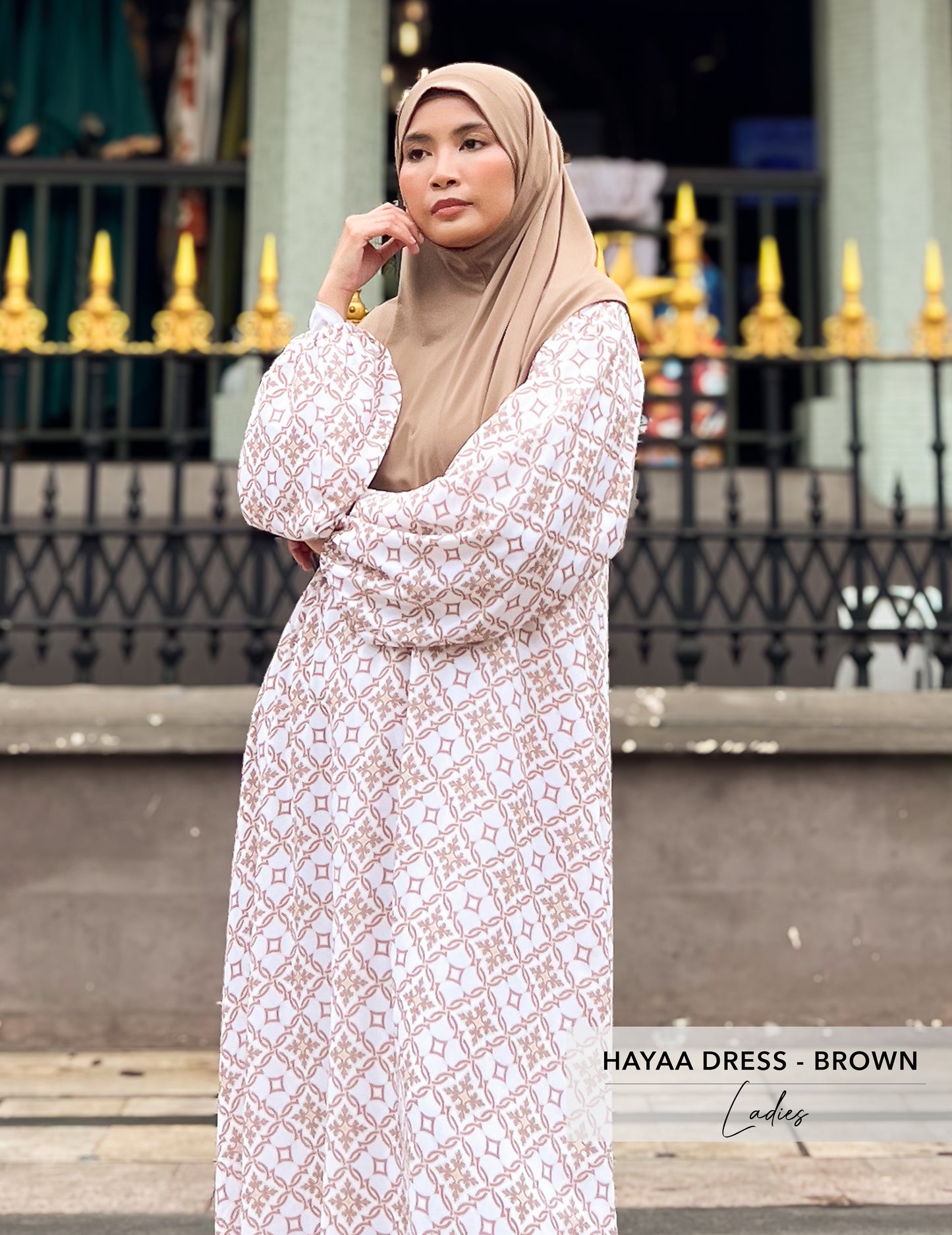 Hayaa Dress | Brown