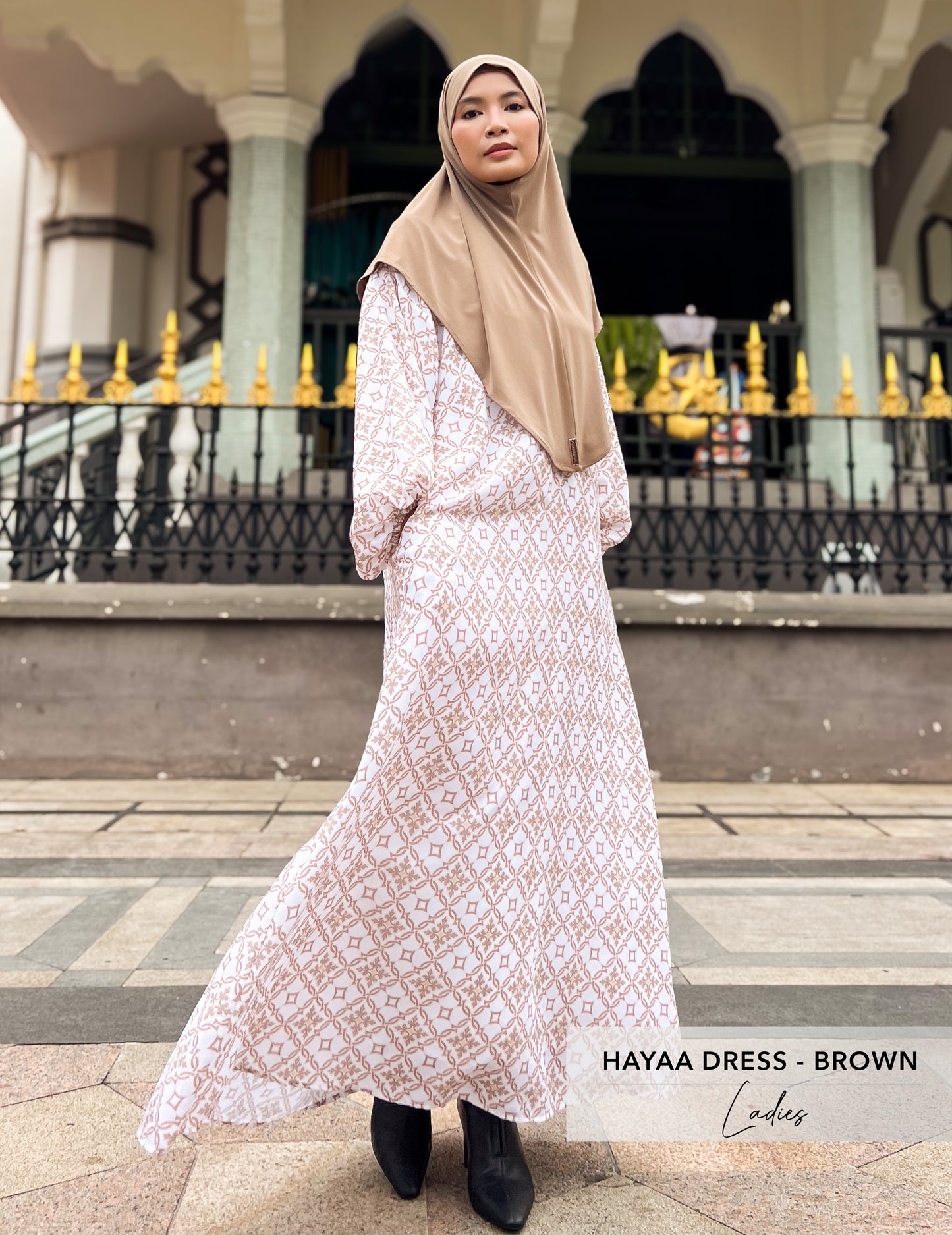 Hayaa Dress | Brown