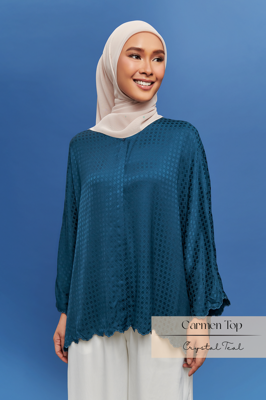 Carmen Blouse: Crystal Teal