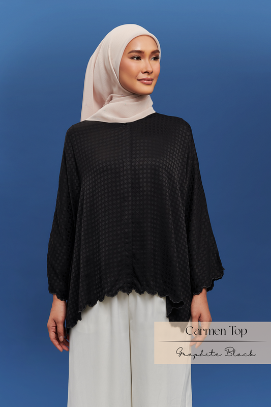 Carmen Blouse: Graphite Black